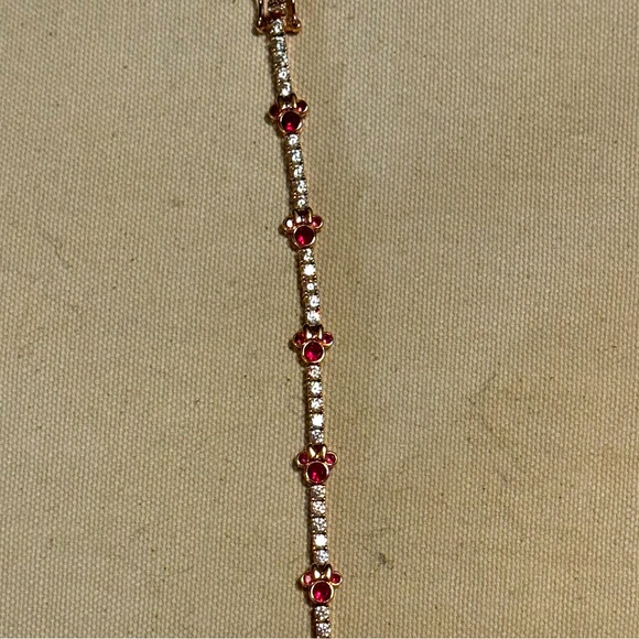 MINNIE MOUSE DIAMONIQUE ROSE GOLD TENNIS BRACELET - Picture 1 of 5